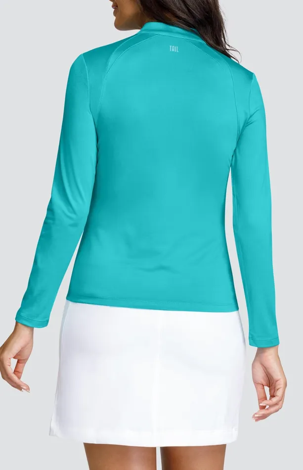 Women Long Sleeve Tail Activewear Preston Top 8211 Ceramic
