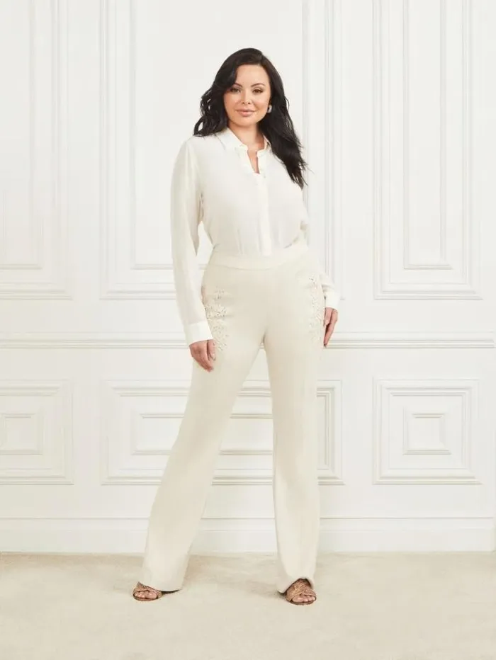 Women Lorraine Pant Ivory Bone Marciano Bottoms Women Lorraine Pant Ivory Bone Marciano Bottoms