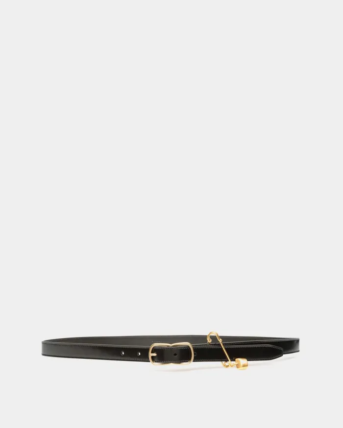 Women Loto 20 Mm Belt In Black Brushed Leather Bally Belts