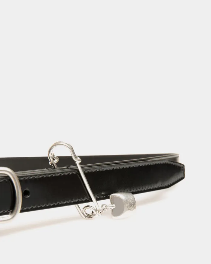 Women Loto 20 Mm Belt In Black Brushed Leather Bally Belts