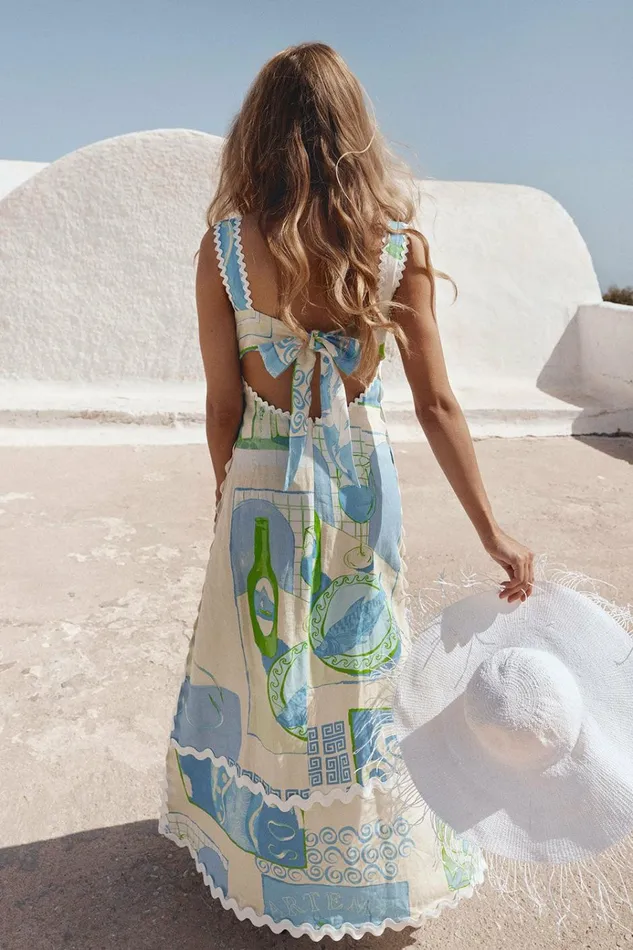 Women Maxi SABO SKIRT Deluca Dress 8211 Theotokos Ocean