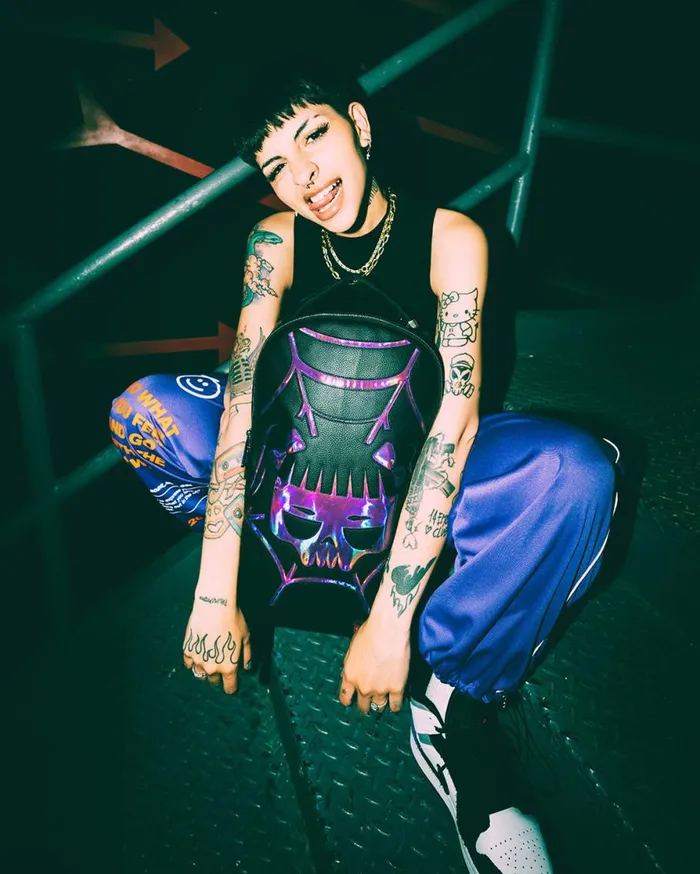 WomenMen CAZZU IRIDESCENT CUT and SEW SPIDER SKULL SHARK BACKPACK DLXV SPRAYGROUND Backpacks WomenMen CAZZU IRIDESCENT CUT and SEW SPIDER SKULL SHARK BACKPACK DLXV SPRAYGROUND Backpacks