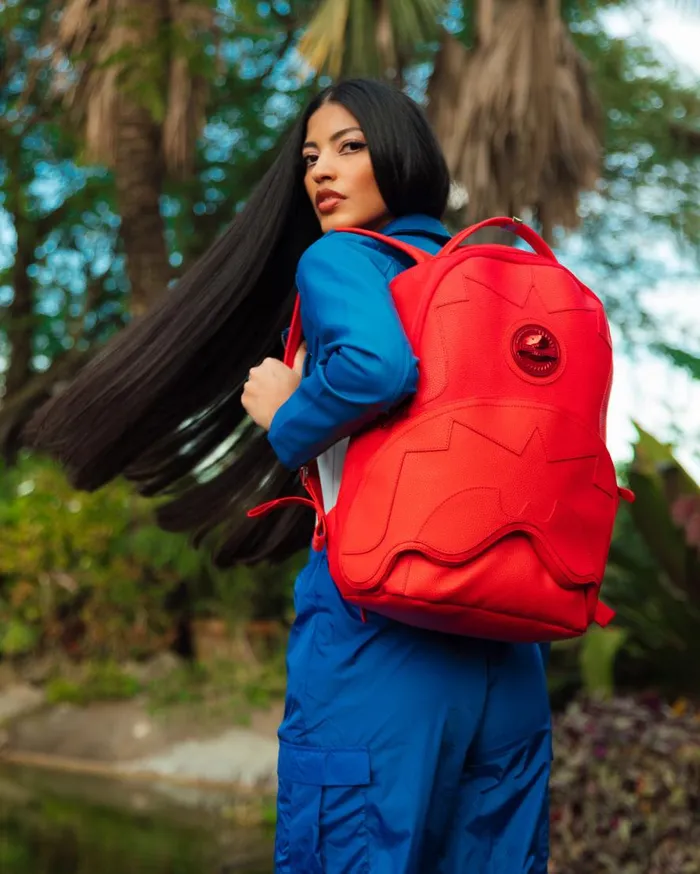 WomenMen HEAVY METAL SHARK RED BACKPACK DLXV SPRAYGROUND Backpacks WomenMen HEAVY METAL SHARK RED BACKPACK DLXV SPRAYGROUND Backpacks