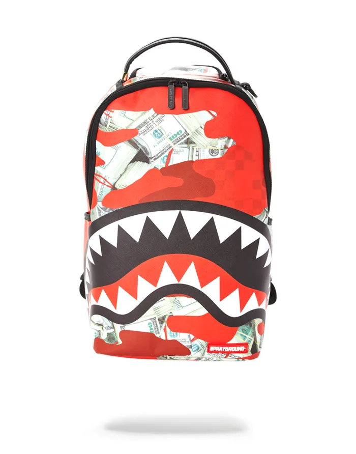 WomenMen MONEY CAMO RED BACKPACK SPRAYGROUND Backpacks