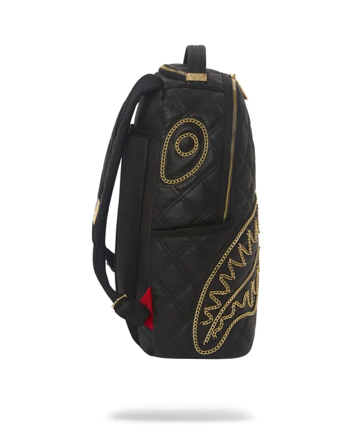 WomenMen NOIR QUILT GOLD CHAIN SHARK BACKPACK DLXV SPRAYGROUND Backpacks WomenMen NOIR QUILT GOLD CHAIN SHARK BACKPACK DLXV SPRAYGROUND Backpacks