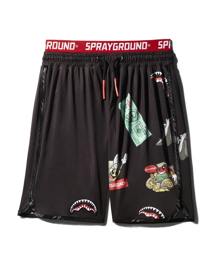 WomenMen PATCH ALLIN CORTO SWIM TRUNKS BLACK SPRAYGROUND Swimwear