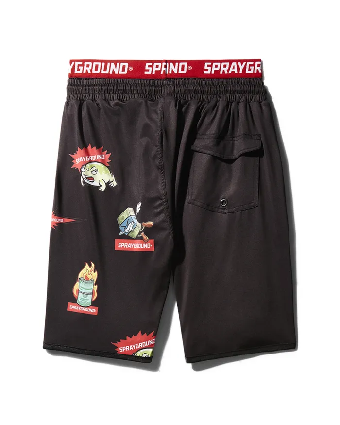 WomenMen PATCH ALLIN CORTO SWIM TRUNKS BLACK SPRAYGROUND Swimwear WomenMen PATCH ALLIN CORTO SWIM TRUNKS BLACK SPRAYGROUND Swimwear