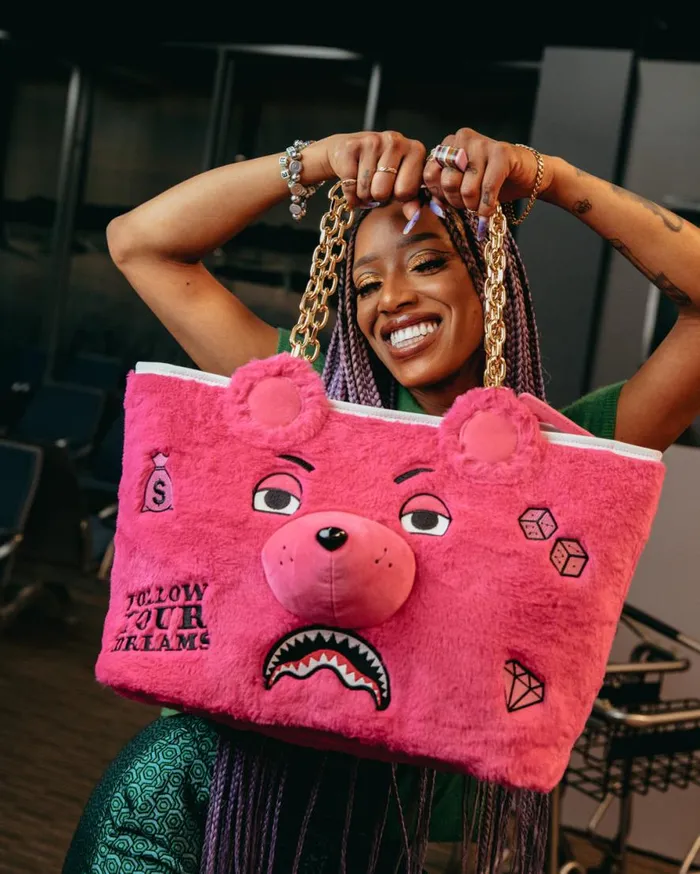 WomenMen PLUSH MONEYBEAR TOTE PINK SPRAYGROUND Totes WomenMen PLUSH MONEYBEAR TOTE PINK SPRAYGROUND Totes