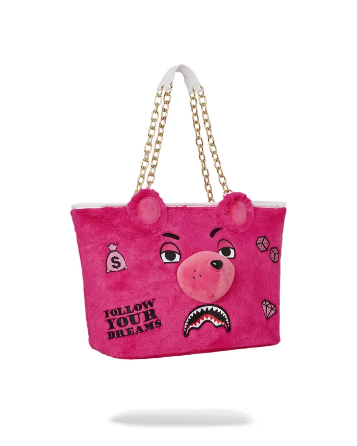 WomenMen PLUSH MONEYBEAR TOTE PINK SPRAYGROUND Totes WomenMen PLUSH MONEYBEAR TOTE PINK SPRAYGROUND Totes