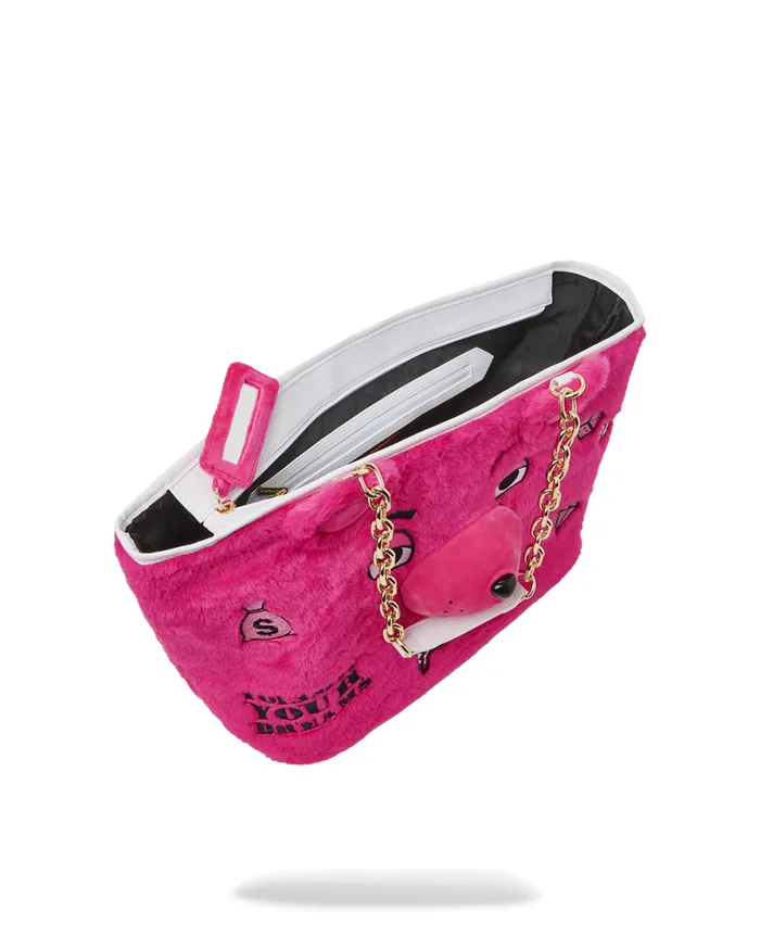 WomenMen PLUSH MONEYBEAR TOTE PINK SPRAYGROUND Totes WomenMen PLUSH MONEYBEAR TOTE PINK SPRAYGROUND Totes