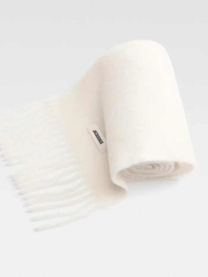 WomenMen The Carro Scarf Offwhite JACQUEMUS Scarves Beanies and Gloves WomenMen The Carro Scarf Offwhite JACQUEMUS Scarves Beanies and Gloves