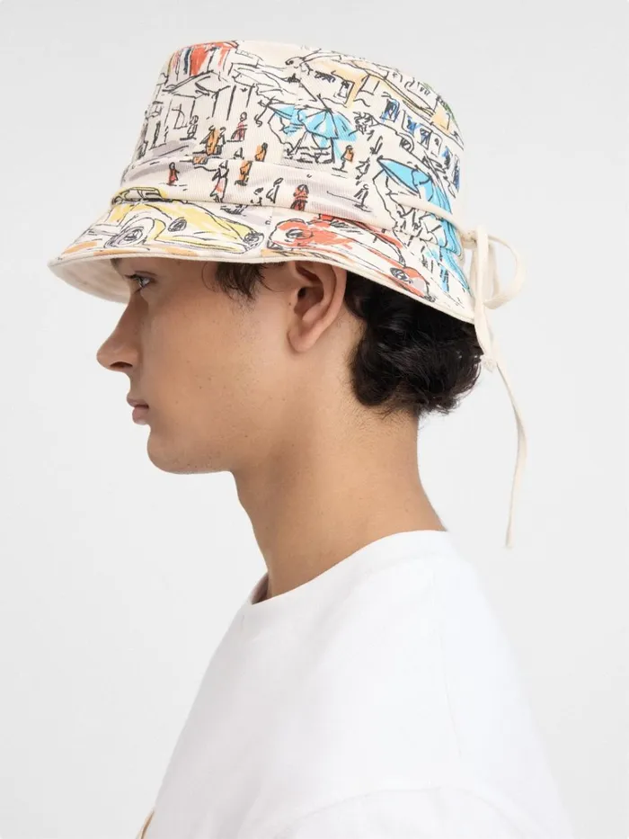 WomenMen The Gadjo Bucket Hat Print Capri Cars White JACQUEMUS Hats WomenMen The Gadjo Bucket Hat Print Capri Cars White JACQUEMUS Hats
