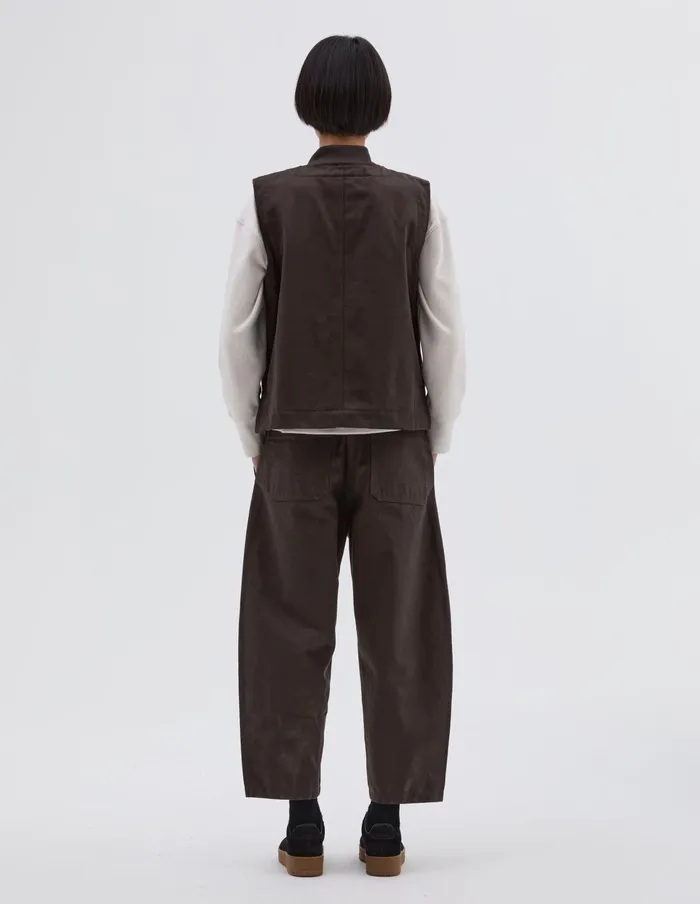 Women Mhl Patch Pocket Jerkin Dark Brown Margaret Howell Jackets and Coats