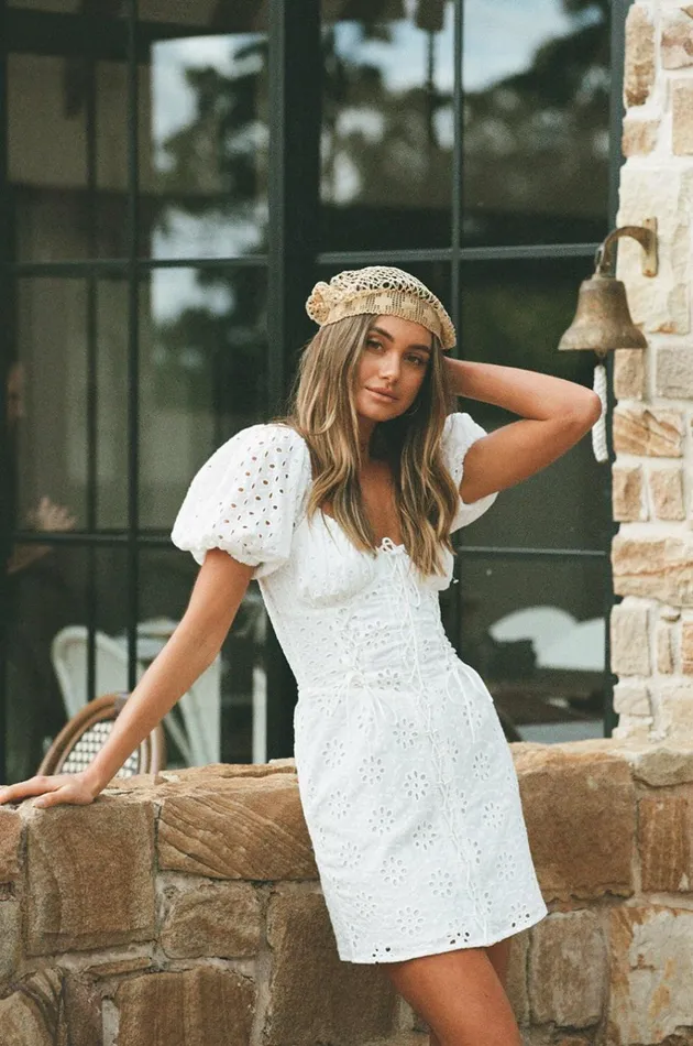 Women Mini SABO SKIRT Avalon Eyelet Dress Women Mini SABO SKIRT Avalon Eyelet Dress