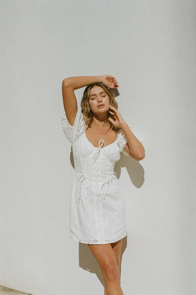 Women Mini SABO SKIRT Avalon Eyelet Dress Women Mini SABO SKIRT Avalon Eyelet Dress