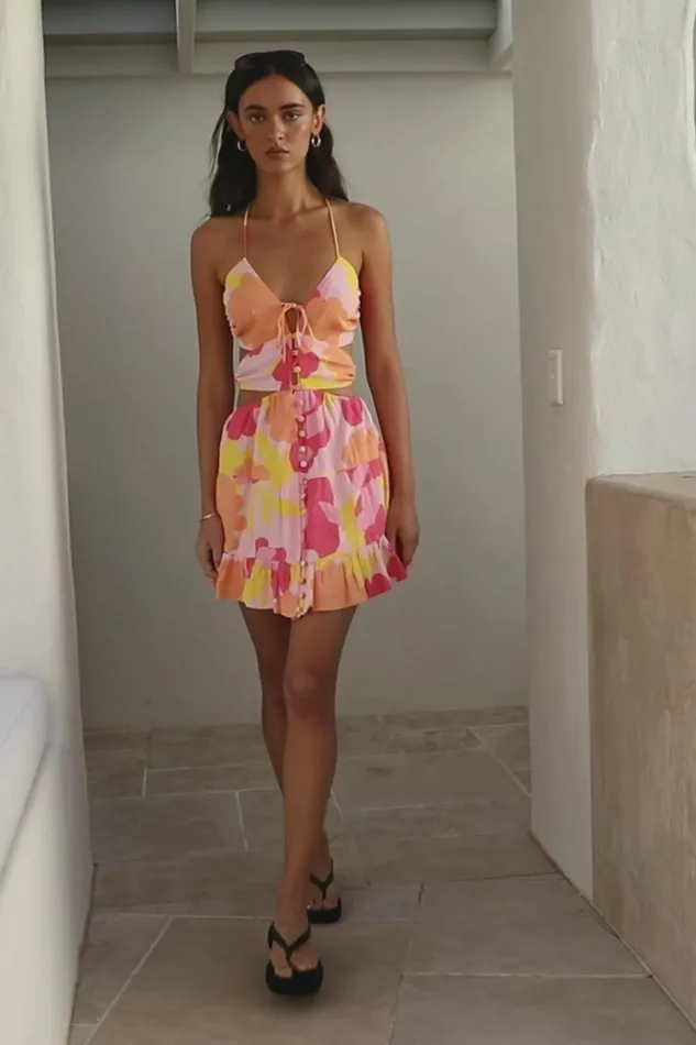 Women Mini SABO SKIRT Backless Cecily Dress 8211 Nectar Floral