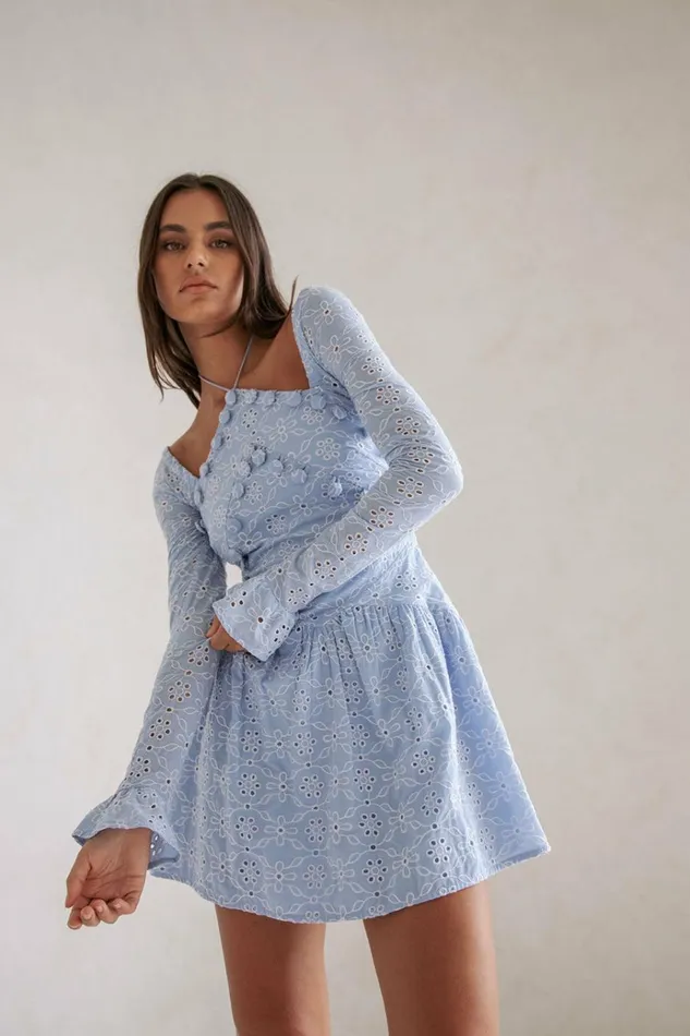 Women Mini SABO SKIRT Jamille Button Dress