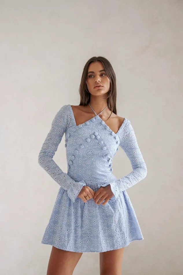 Women Mini SABO SKIRT Jamille Button Dress