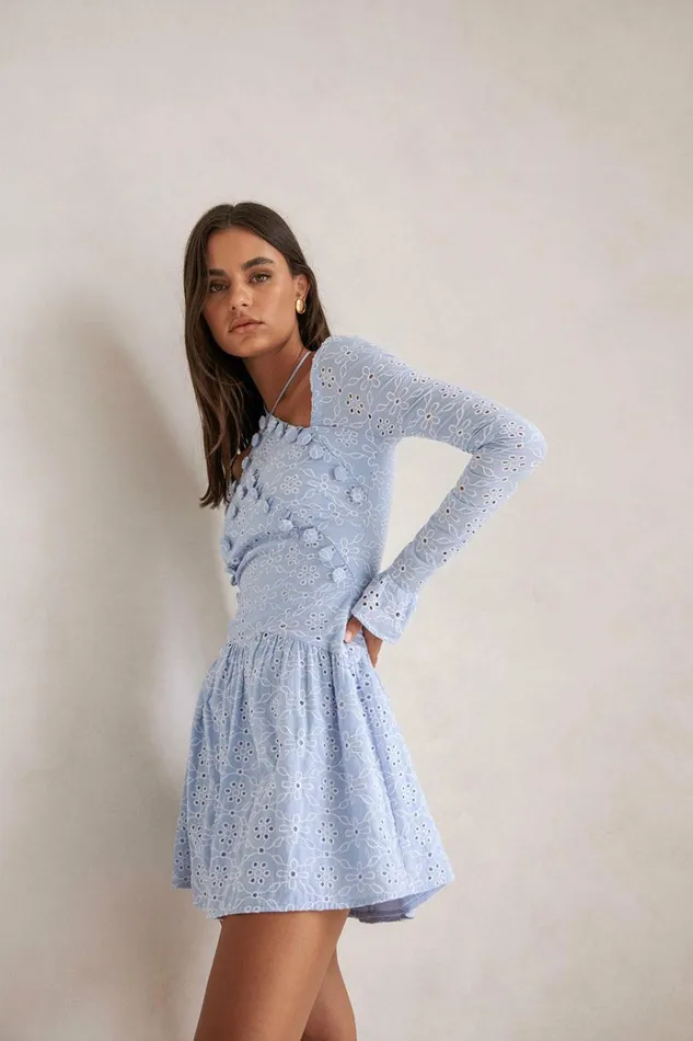 Women Mini SABO SKIRT Jamille Button Dress