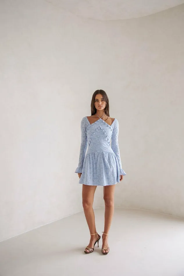 Women Mini SABO SKIRT Jamille Button Dress