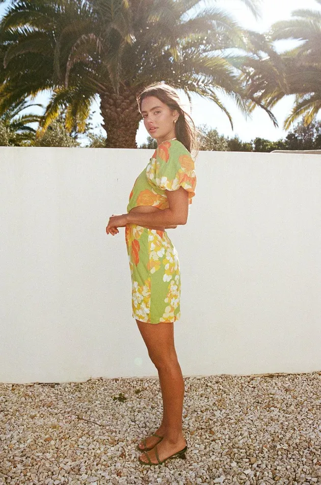 Women Mini SABO SKIRT Pasha Cutout Dress 8211 Floral Sunset Women Mini SABO SKIRT Pasha Cutout Dress 8211 Floral Sunset