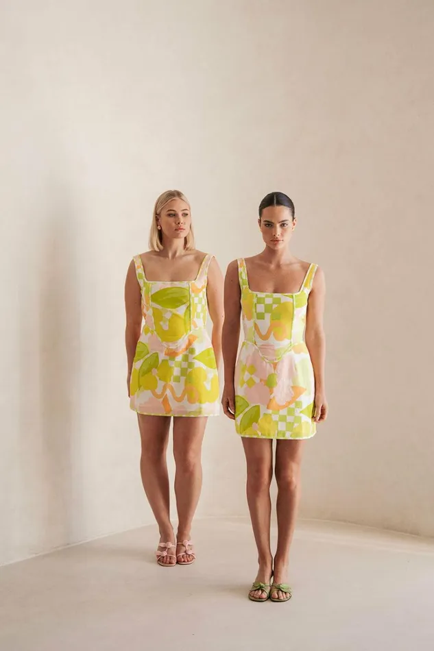 Women Mini SABO SKIRT Tyler Dress 8211 Checker Floral