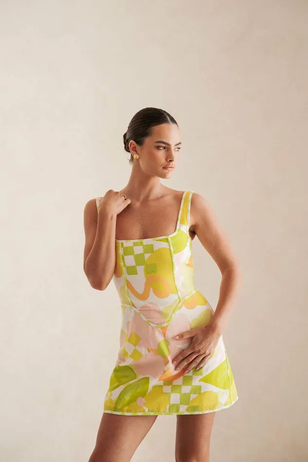 Women Mini SABO SKIRT Tyler Dress 8211 Checker Floral