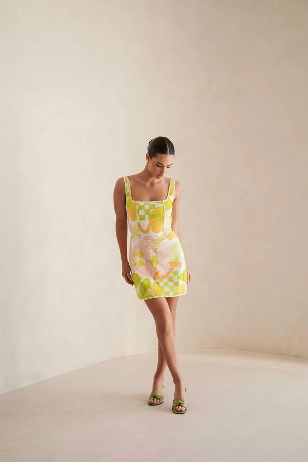 Women Mini SABO SKIRT Tyler Dress 8211 Checker Floral