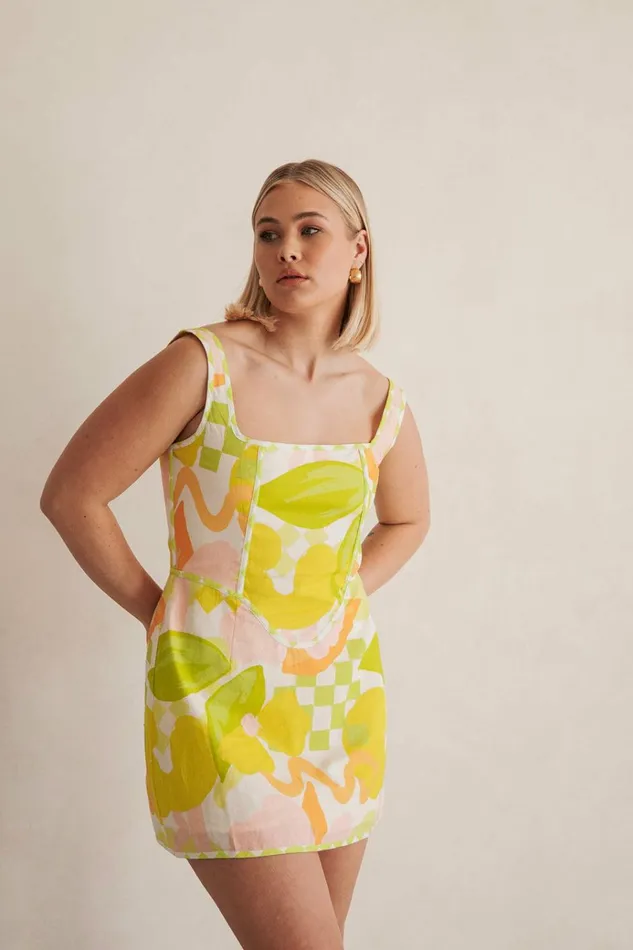 Women Mini SABO SKIRT Tyler Dress 8211 Checker Floral