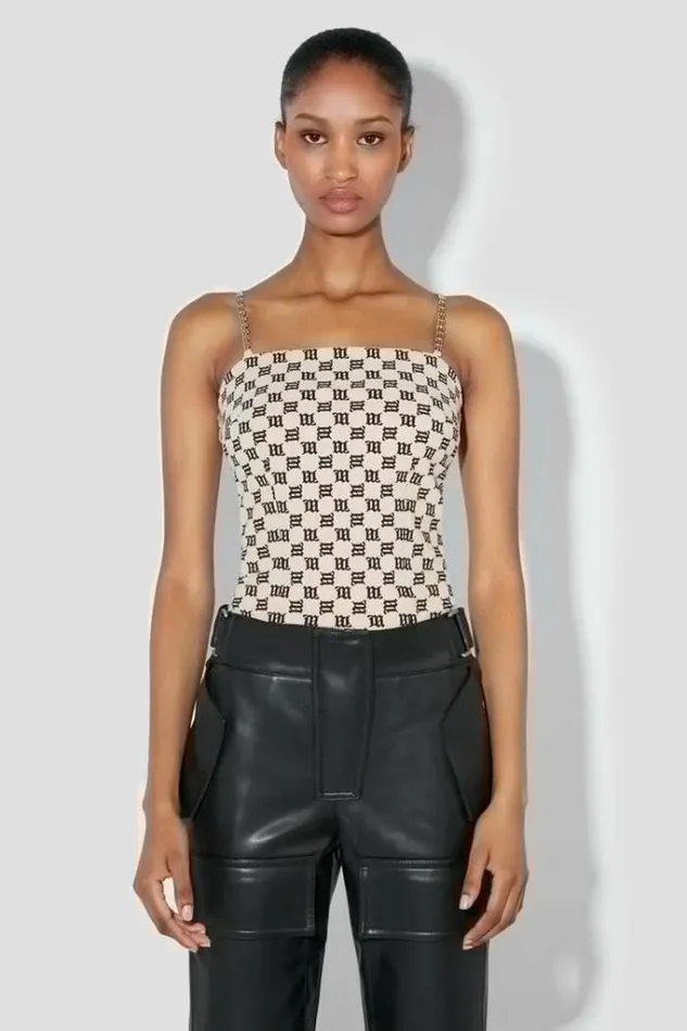 Women Monogram Spaghetti Top MISBHV Tops