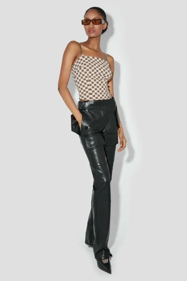 Women Monogram Spaghetti Top MISBHV Tops