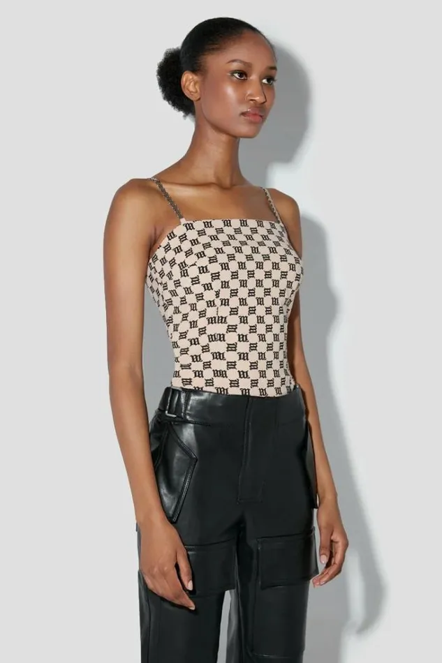 Women Monogram Spaghetti Top MISBHV Tops