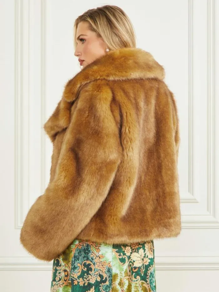Women New Gwenda FauxFur Jacket Camel Marciano Jackets Women New Gwenda FauxFur Jacket Camel Marciano Jackets