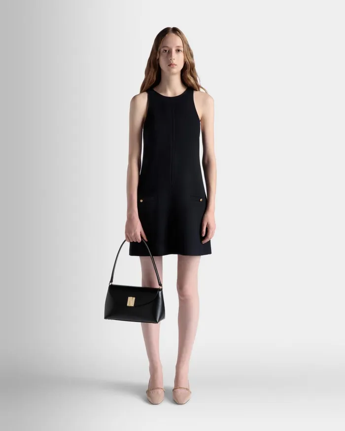 Women Ollam Small Top Handle Bag In Black Leather Bally Top Handle Bags