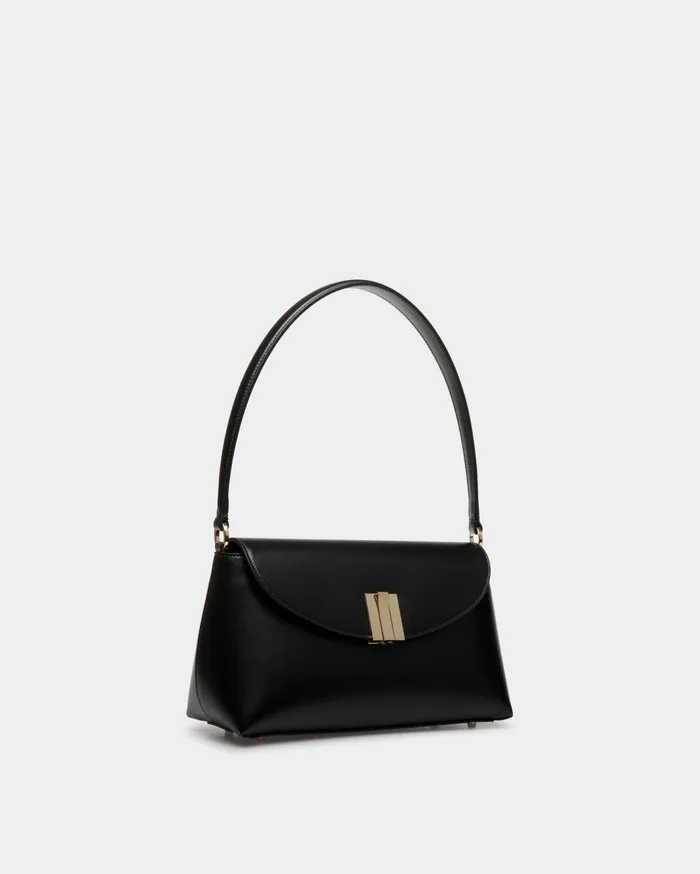 Women Ollam Small Top Handle Bag In Black Leather Bally Top Handle Bags