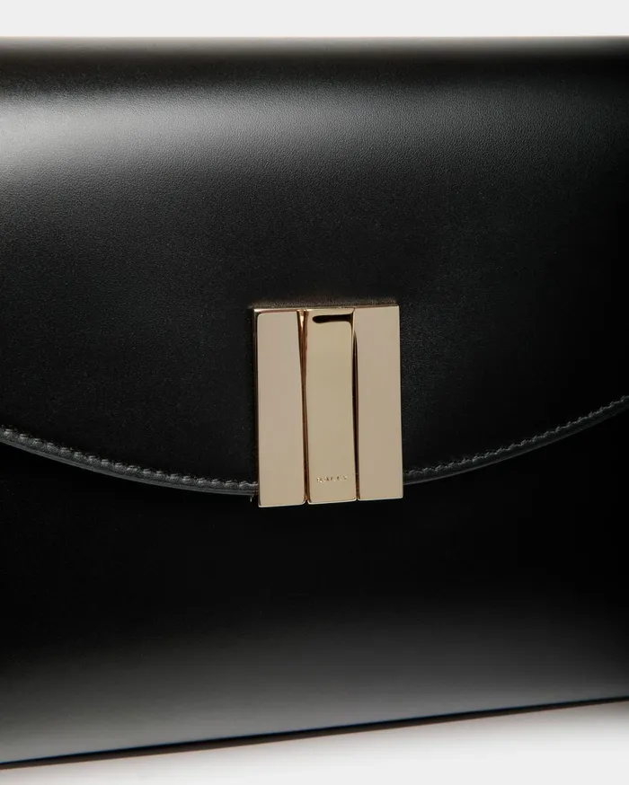 Women Ollam Small Top Handle Bag In Black Leather Bally Top Handle Bags