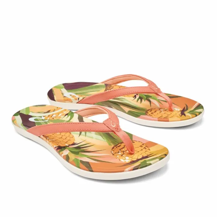 Women Olukai Hopio Hau Shellcoralpineapple Women Olukai Hopio Hau Shellcoralpineapple