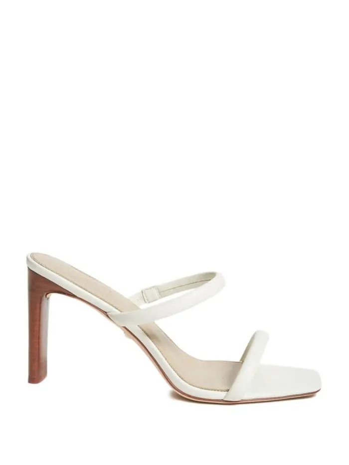 Women Pearl Leather Double Strap Sandal Ivory Marciano Shoes