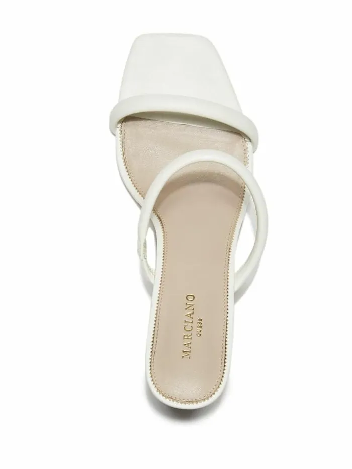 Women Pearl Leather Double Strap Sandal Ivory Marciano Shoes