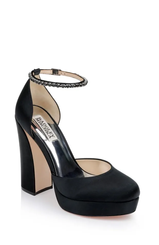 Women Platform Badgley Mischka Felixa Platform With Gemstone Ankle Strap Black