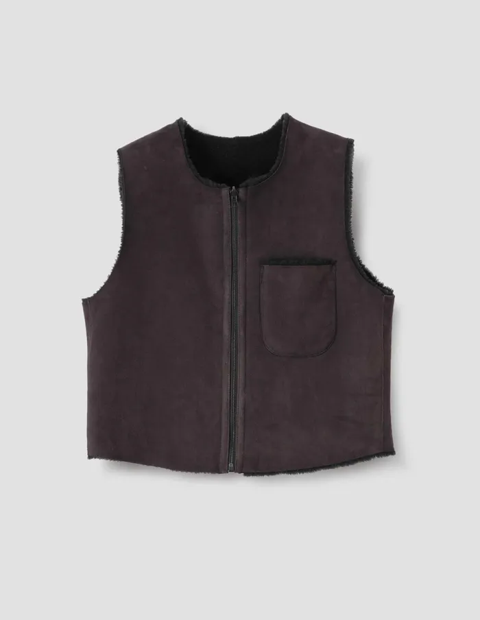 Women Reversible Jerkin Black Brown Margaret Howell Jackets and Coats