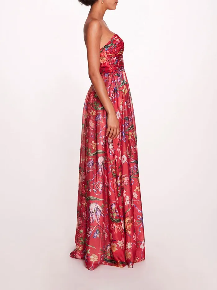 Women Ribbons Cape Gown Fuchsia Marchesa Marchesa Notte