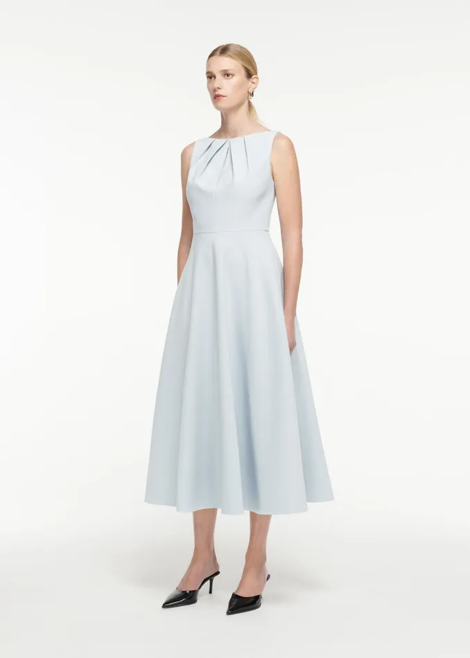 Women Roland Mouret Clothing Drape Crepe Midi Dress