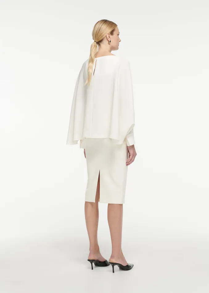 Women Roland Mouret Clothing Long Sleeve Satin Crepe Top Women Roland Mouret Clothing Long Sleeve Satin Crepe Top