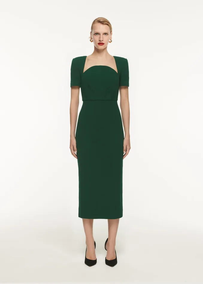 Women Roland Mouret Clothing SHORT SLEEVE MOON MIDI DRESS