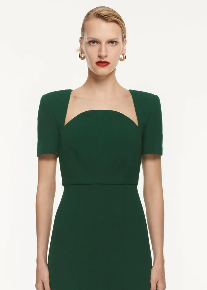 Women Roland Mouret Clothing SHORT SLEEVE MOON MIDI DRESS