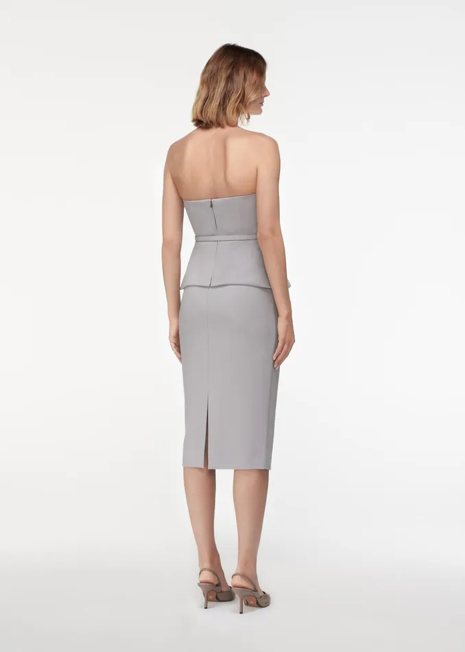 Women Roland Mouret Clothing Strapless Crepe Peplum Top