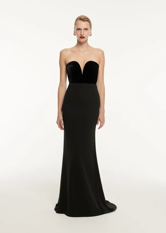 Women Roland Mouret Clothing Strapless Velvet Top