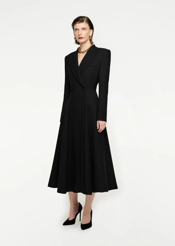 Women Roland Mouret Clothing Wool Twill Coat