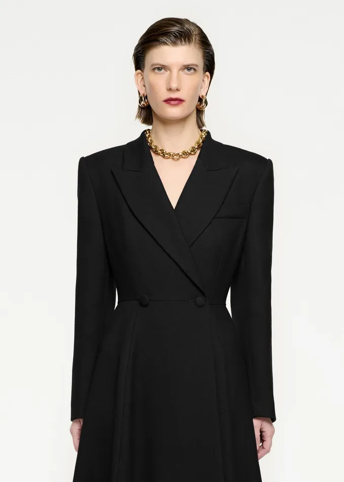 Women Roland Mouret Clothing Wool Twill Coat